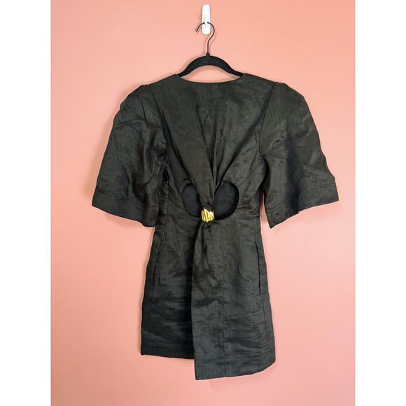 Aje Hunter Twisted Mini Dress in Black Size 2 A-Line Cutout Lined Party Gothic - Picture 5 of 6